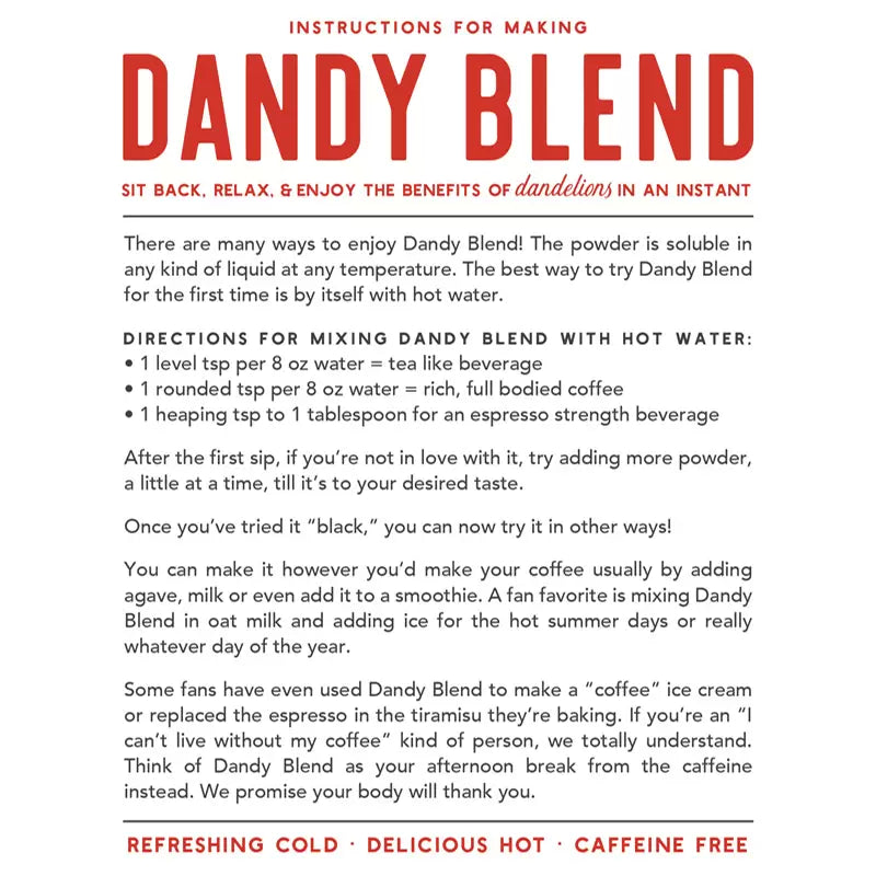 DANDY BLEND INSTANT HERBAL BEVERAGE